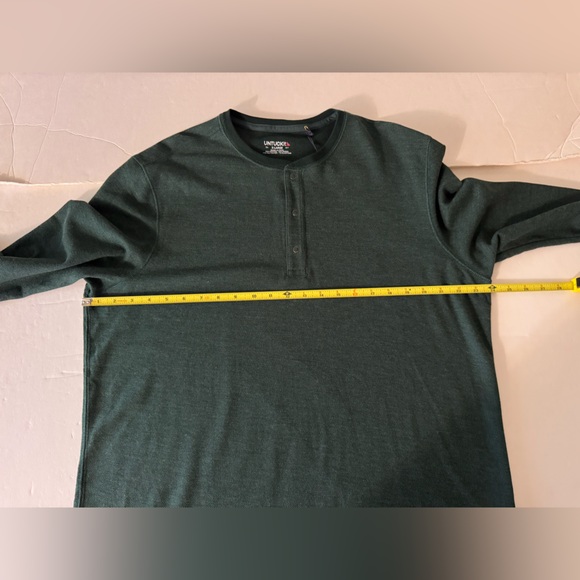 UNTUCKit Mens Henley Green Long Sleeve Snap Button Pullover Shirt Sz Extra Large - Picture 6 of 10